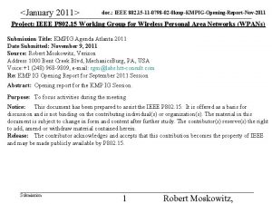 January 2011 doc IEEE 802 15 11 0798