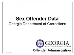 Sex Offender Data Georgia Department of Corrections 10202021