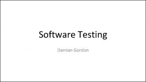 Software Testing Damian Gordon Question Why do pilots