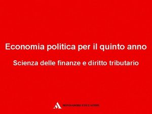 Economia politica per il quinto anno Scienza delle