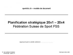 sportclic ch modle de document Planification stratgique 20