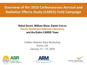 Overview of the 2010 Carbonaceous Aerosol and Radiative