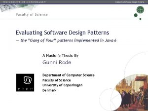 Evaluating Software Design Patterns the Gang of Four