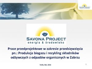 Prace przedprojektowe w zakresie przedsiwzicia pn Produkcja biogazu