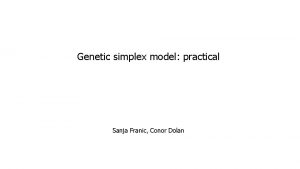 Genetic simplex model practical Sanja Franic Conor Dolan