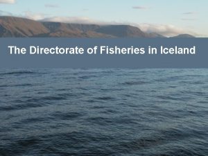 The Directorate of Fisheries in Iceland Fisheries Administration