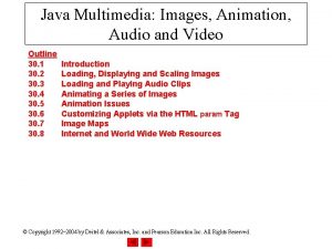 Java Multimedia Images Animation Audio and Video Outline