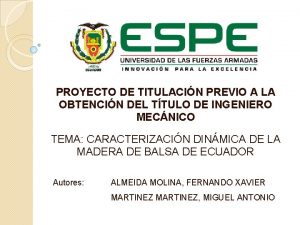 PROYECTO DE TITULACIN PREVIO A LA OBTENCIN DEL