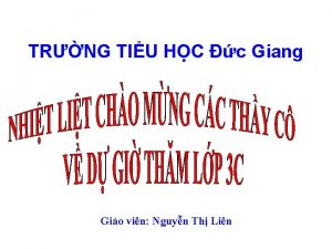 TRNG TIU HC c Giang Gio vin Nguyn