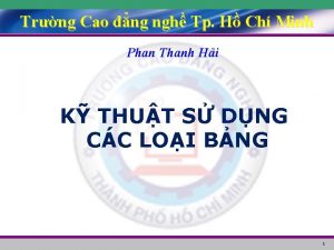 Trng Cao ng ngh Tp H Ch Minh