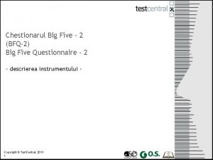 Chestionarul Big Five 2 BFQ2 Big Five Questionnaire