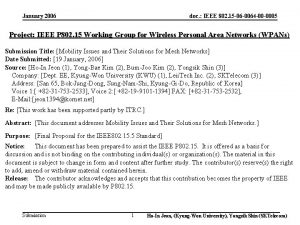 January 2006 doc IEEE 802 15 06 0064