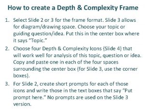 How to create a Depth Complexity Frame 1