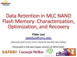 Data Retention in MLC NAND Flash Memory Characterization