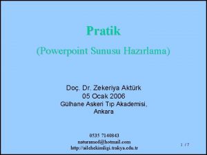 Pratik Powerpoint Sunusu Hazrlama Do Dr Zekeriya Aktrk