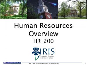 HR200 Human Resources Overview 1 Course Content Overview