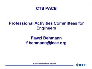 CTS PACE Professional Activities Committees for Engineers Fawzi