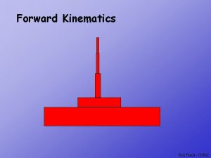 Forward Kinematics Rick Parent CIS 682 Specifying a