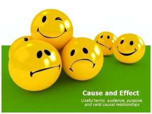 Cause and Effect Useful terms audience purpose and