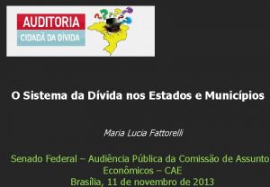 O Sistema da Dvida nos Estados e Municpios