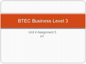 BTEC Business Level 3 Unit 4 Assignment 5