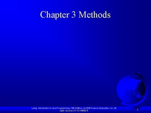 Chapter 3 Methods Liang Introduction to Java Programming