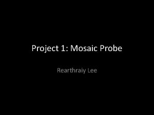 Project 1 Mosaic Probe Rearthraiy Lee Media an