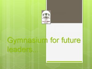 Gymnasium for future leaders Specialized economics gymnasium raising