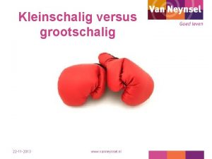 Kleinschalig versus grootschalig 22 11 2013 www vanneynsel