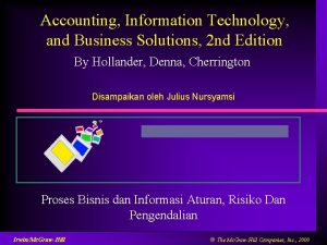 Accounting Information Technology and Business Solutions 2 nd