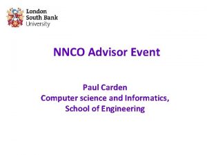 NNCO Advisor Event Paul Carden Computer science and