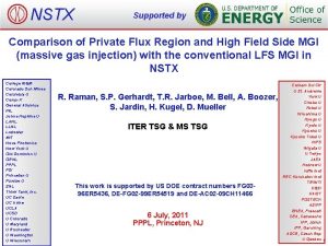 NSTX Supported by Comparison of Private Flux Region