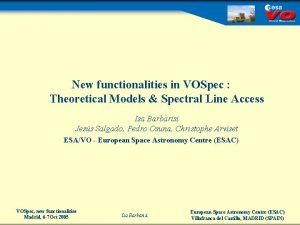 New functionalities in VOSpec Theoretical Models Spectral Line