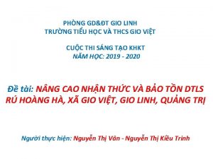 PHNG GDT GIO LINH TRNG TIU HC V