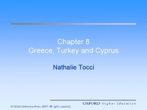 Chapter 8 Greece Turkey and Cyprus Nathalie Tocci