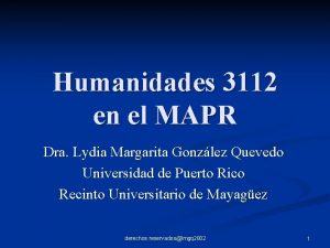 Humanidades 3112 en el MAPR Dra Lydia Margarita
