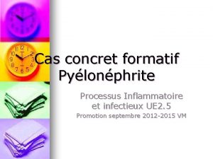 Cas concret formatif Pylonphrite Processus Inflammatoire et infectieux