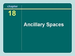 chapter 18 Ancillary Spaces Overview Facilities are supported