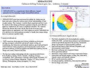 SINDAFLUINT Cullimore Ring Technologies Inc Littleton Colorado Innovation