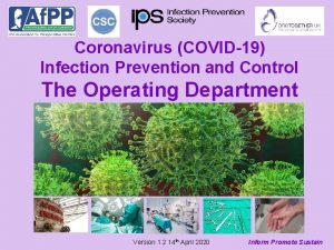 Coronavirus COVID19 Infection Prevention and Control The Operating