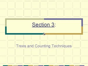 Section 3 Trees and Counting Techniques Example Suppose