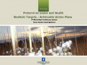 Protocol on Water and Health Realistic Targets Achievable