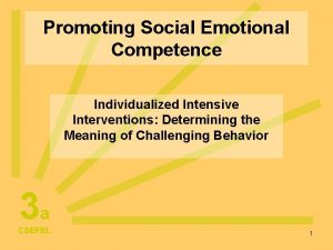 Promoting Social Emotional Competence Individualized Intensive Interventions Determining
