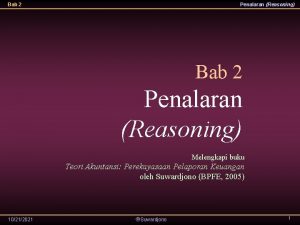 Bab 2 Penalaran Reasoning Melengkapi buku Teori Akuntansi