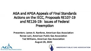 AGA and APGA Appeals of Final Standards Actions