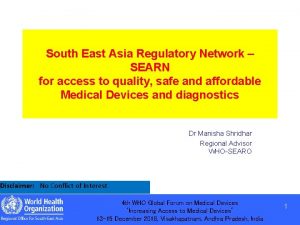 South East Asia Regulatory Network SEARN for access