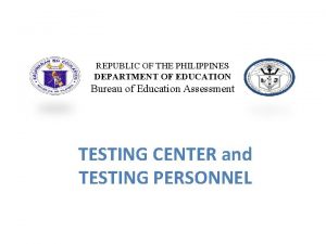 REPUBLIC OF THE PHILIPPINES DEPARTMENT OF EDUCATION Bureau