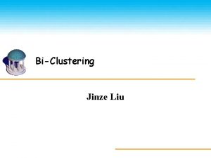 BiClustering Jinze Liu Outline The Curse of Dimensionality