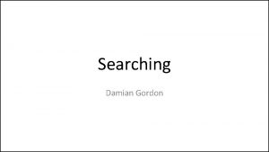 Searching Damian Gordon Google Page Rank Damian Gordon