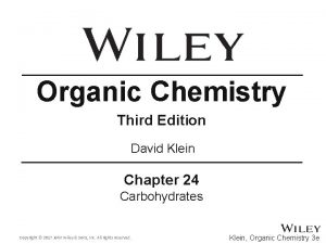 Organic Chemistry Third Edition David Klein Chapter 24